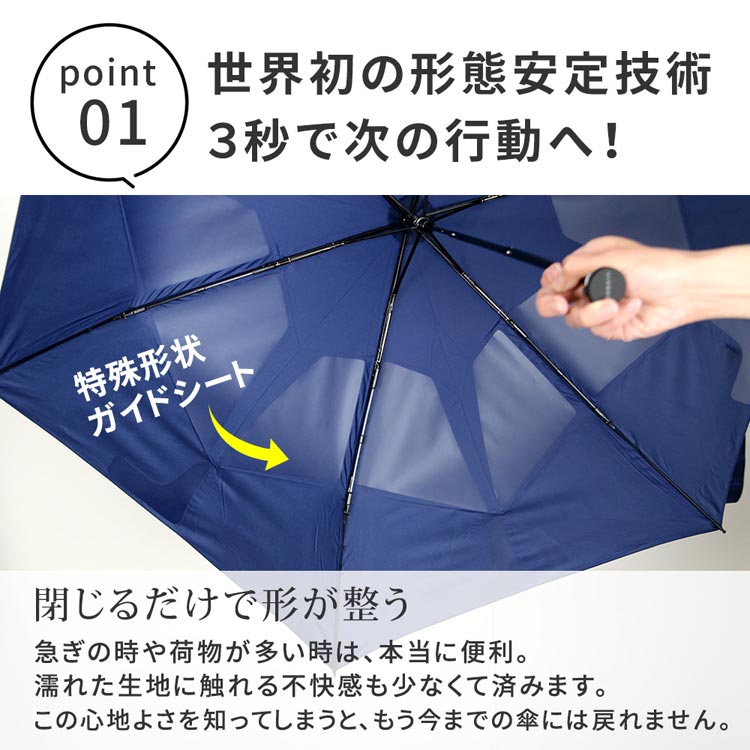 世界初の形態安定技術/3秒で次の行動へ