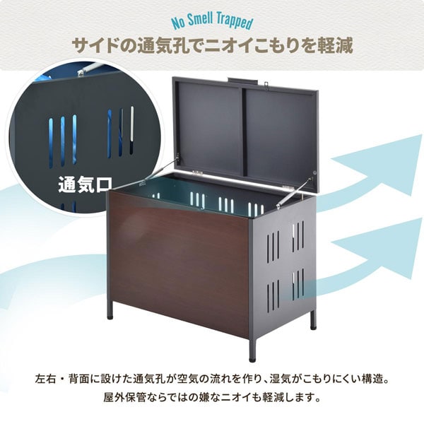 サイドの通気孔でニオイこもりを軽減