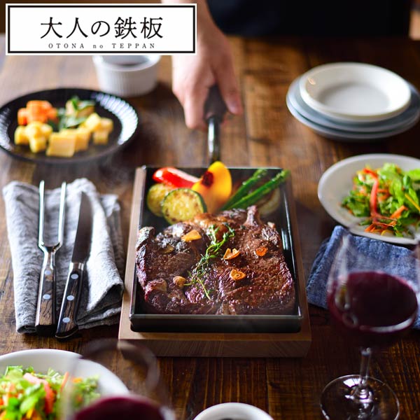 大人の鉄板 鉄板小 角蓋付 OTS8100 大人のレシピ付き ガス火 IH200V使用可