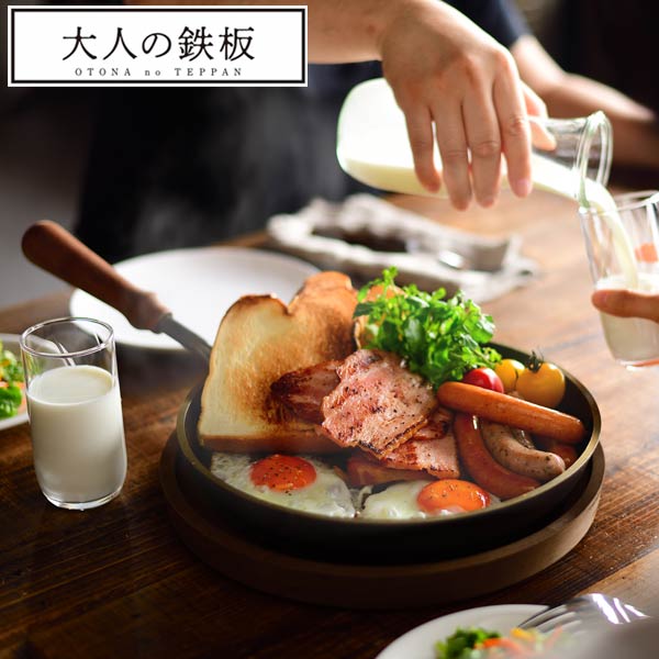 大人の鉄板 フライパン26cm 蓋付 OTS8102 大人のレシピ付き ガス火 IH200V使用可