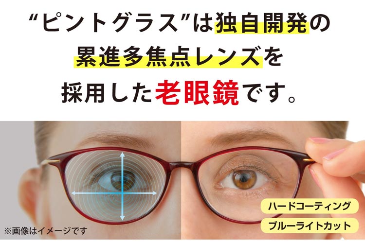 ピントグラス 老眼鏡 累進多焦点レンズ
