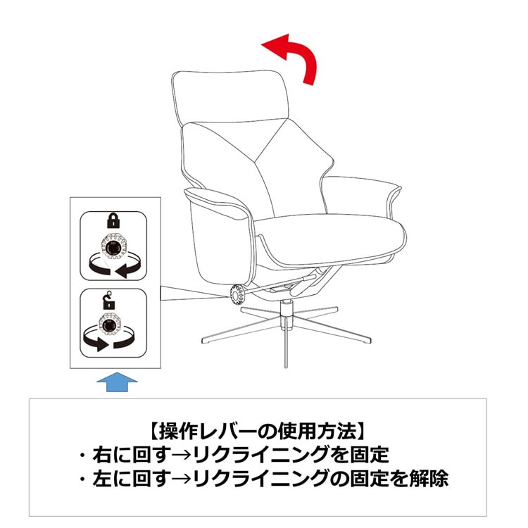 リクライニングの仕方