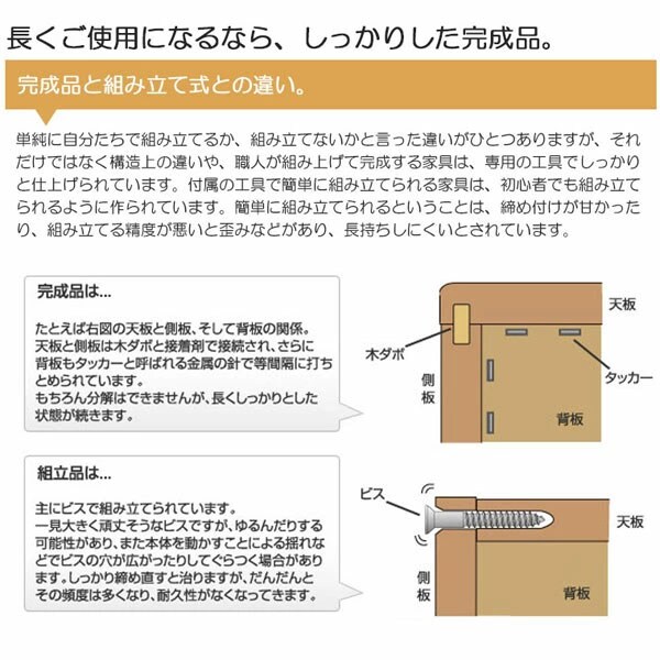 長く使うならしっかりした完成品