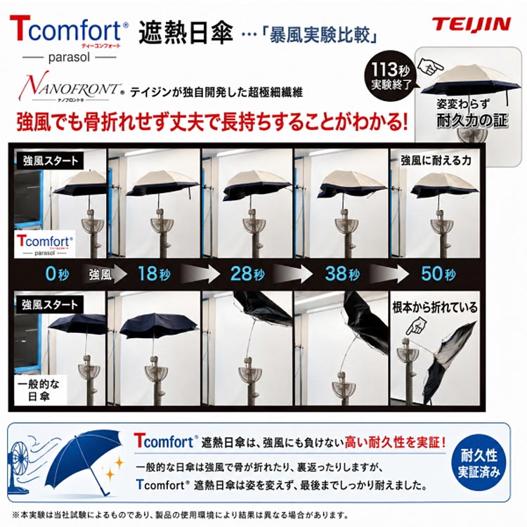 強風でも骨折れせず丈夫で長持ち