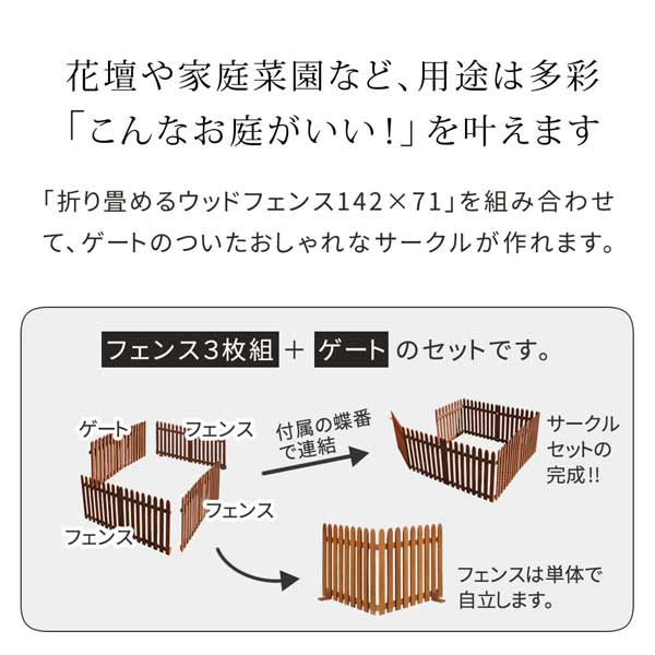 フェンス3枚組＋ゲートのセット