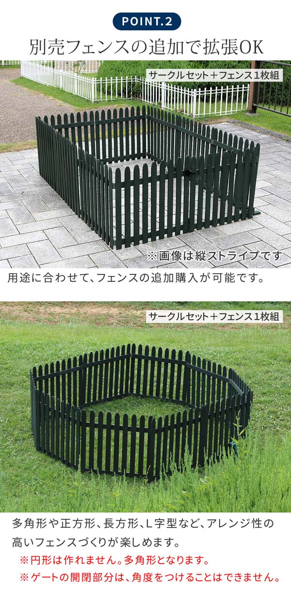 別売りフェンスの追加で拡張OK