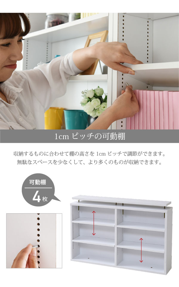 1cmピッチの可動棚