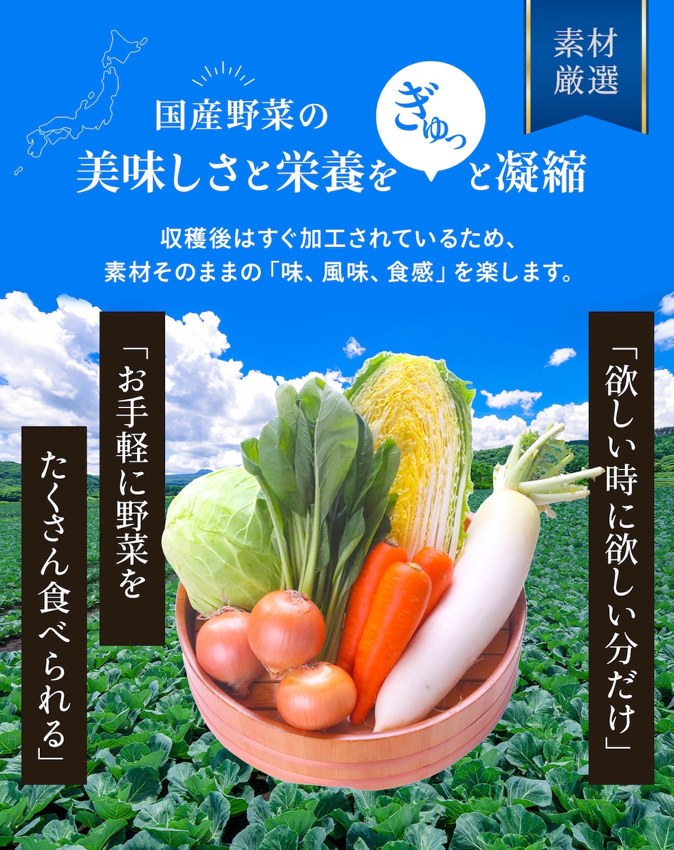 国産野菜の美味しさと栄養をぎゅっと凝縮