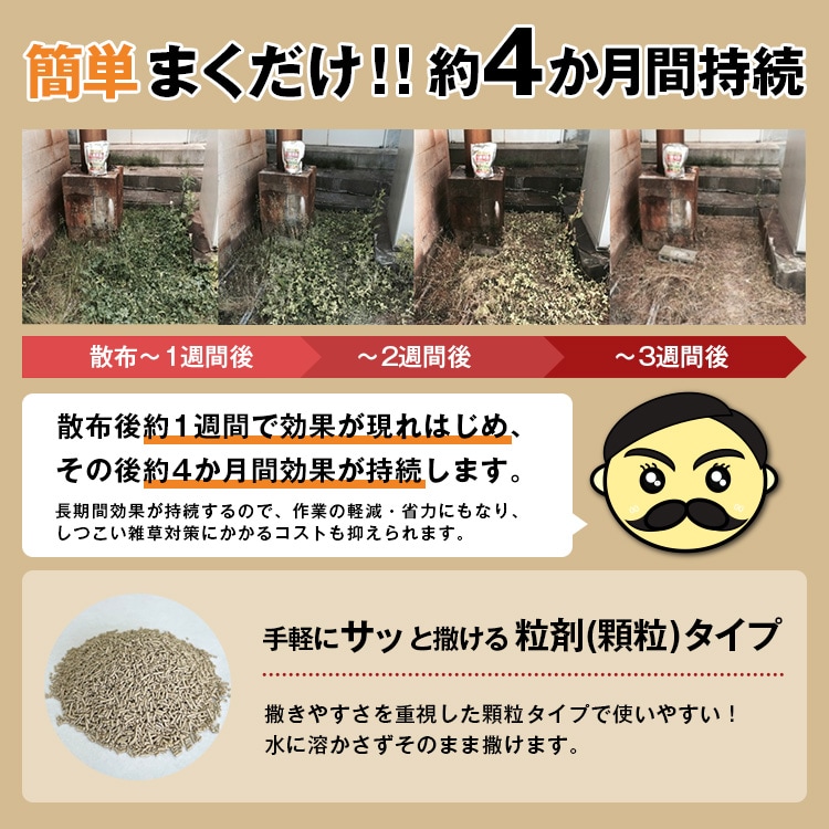 手軽にサッと撒ける粒剤タイプです