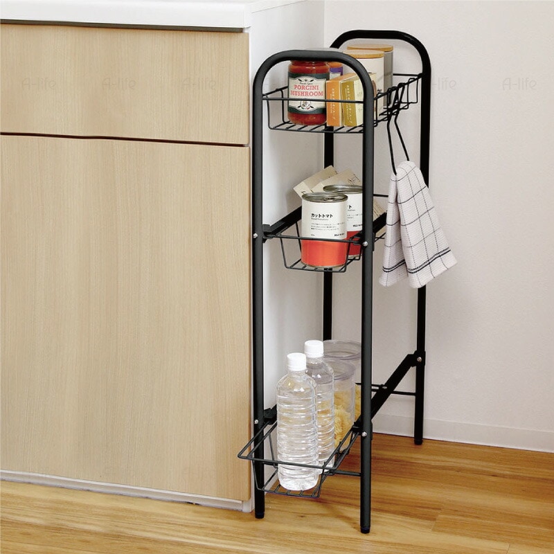 ランドリーすき間収納ラック３段キッチン引き出し収納スリムラック