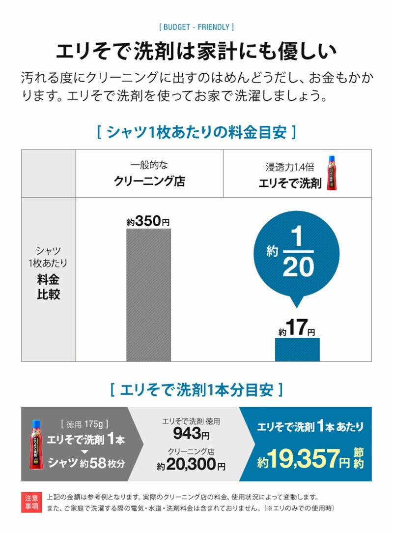 エリそで洗剤175g日本製洗濯洗剤