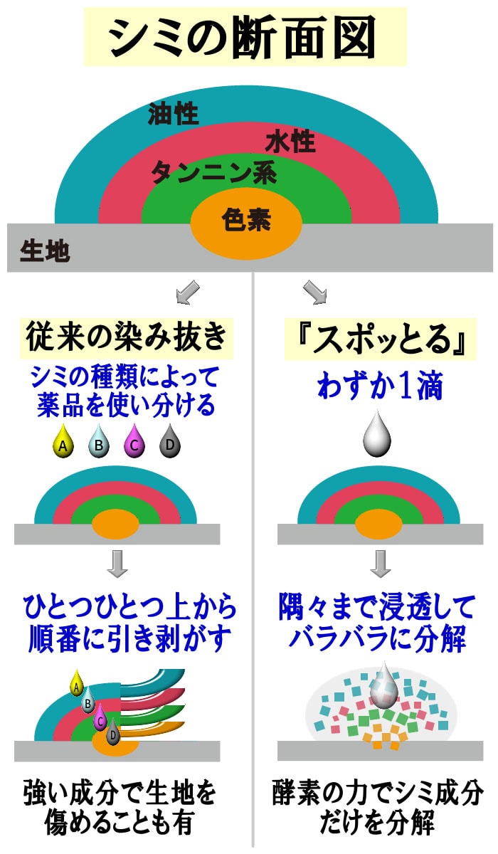 スポッとるシミ抜き剤10ml日本製染み抜きステインしみ