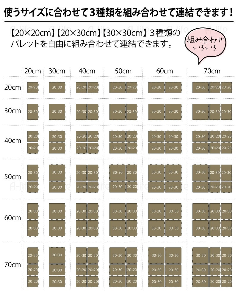 ジョイントパレットミニ20×20cm４枚日本製プラスチックすのこ