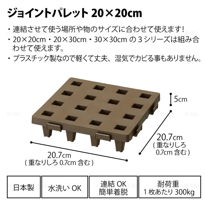 ジョイントパレットミニ20×20cm12枚日本製プラスチックすのこ