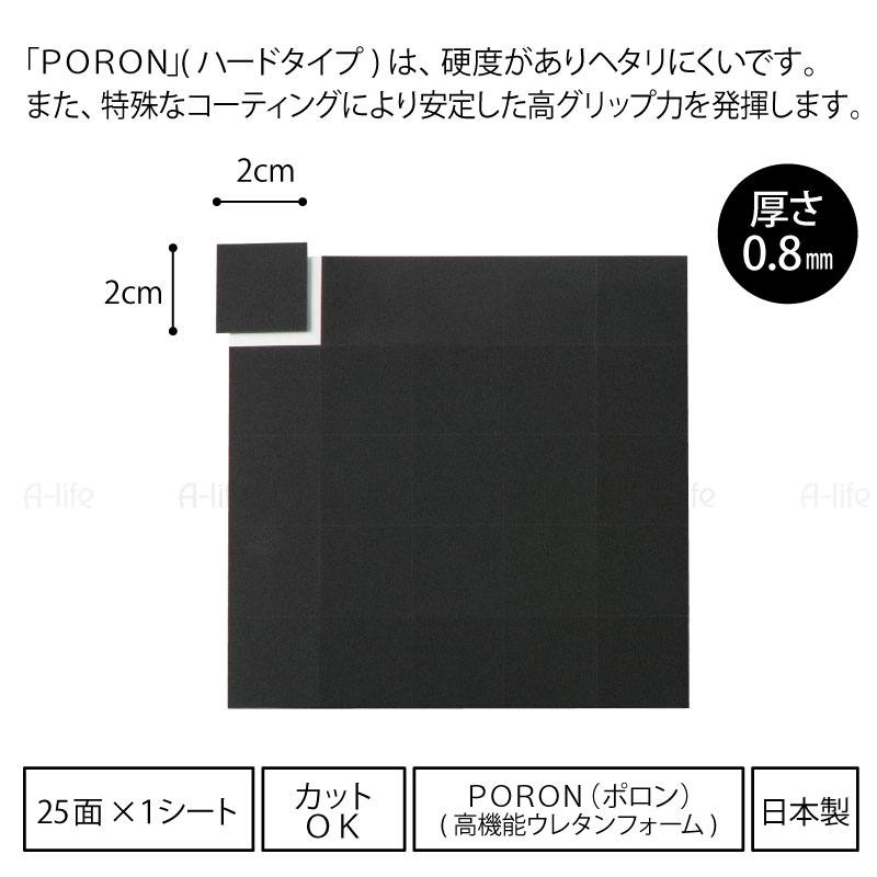 超強力すべり止めシール2cm×2cm日本製滑り止めPORONポロン