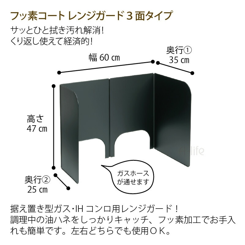 フッ素コートレンジガード３面タイプ日本製