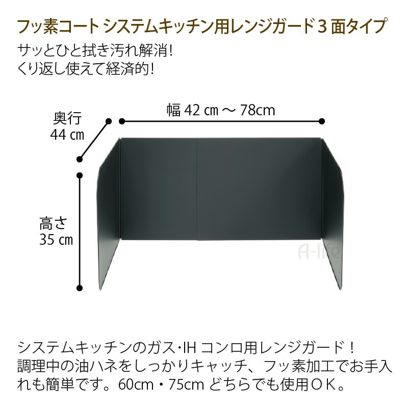 フッ素コートレンジガード３面タイプ日本製