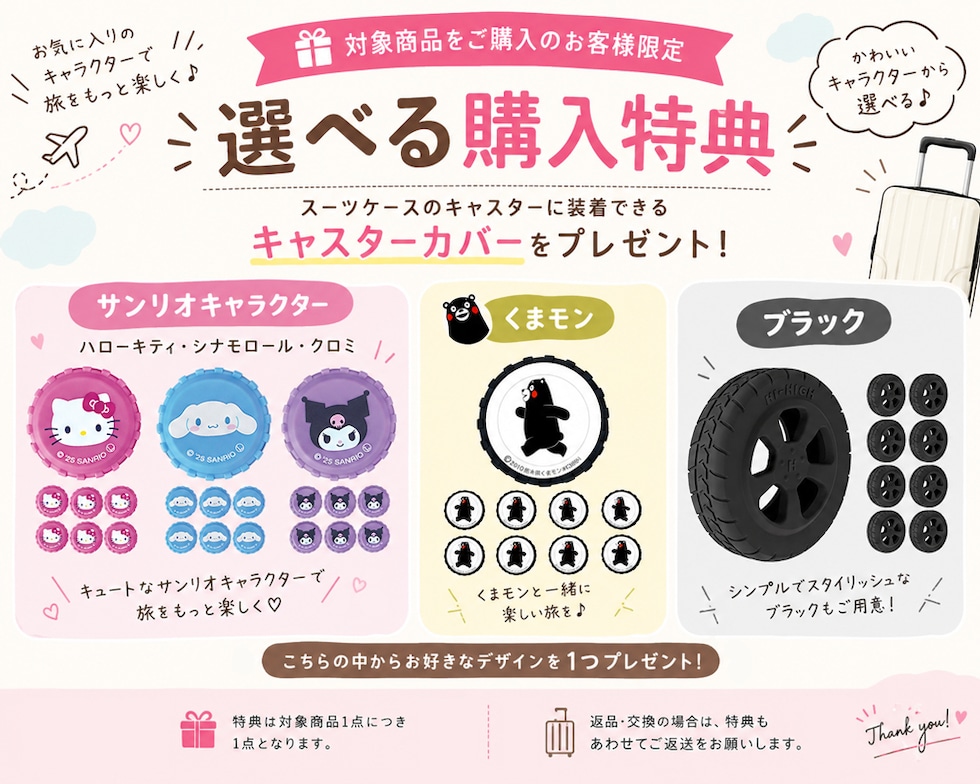 キャスターカバープレゼント