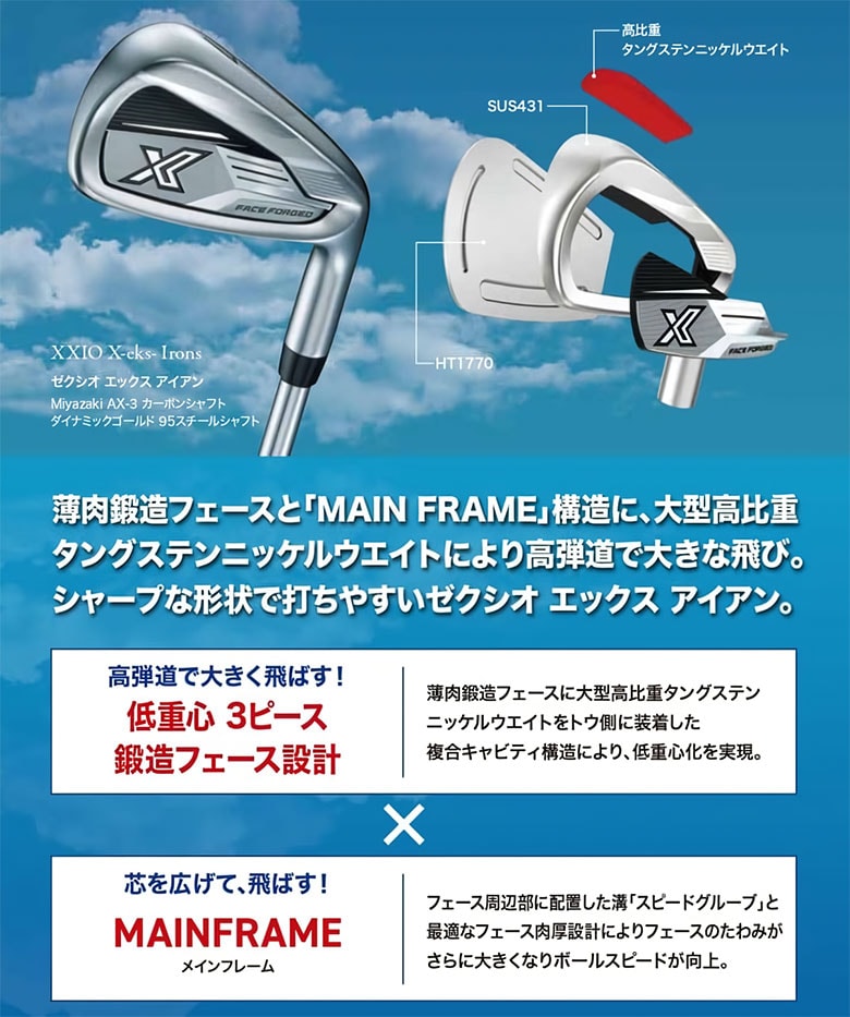 ゼクシオXアイアン(2022)ダイナミックゴールド95 S200 6本セット