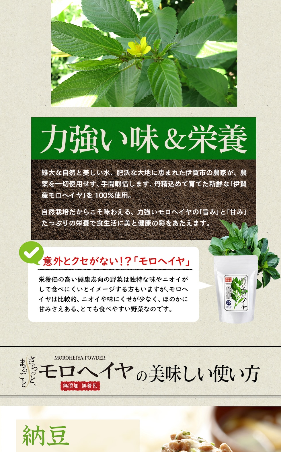“モロヘイヤパウダー”