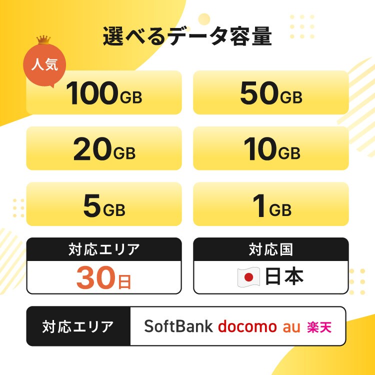 選べるデータ容量（国内30日）