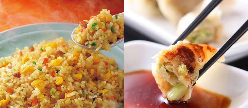 野菜たっぷりちゃんぽん・皿うどん・チャーハン・餃子の4種バラエティーセット