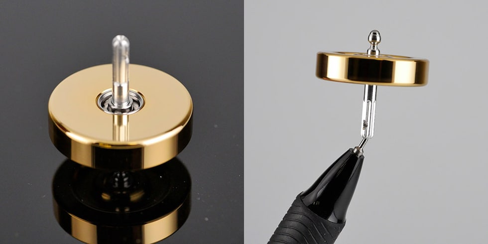 ミツミ製作所 町工場が作った精密独楽セット（専用スタンド付） ブラック M-0119BK