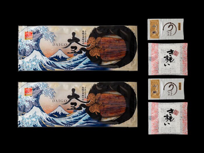 大五通商うなぎ工房 うなぎ問屋の大五蒲焼 (長焼２尾）肝吸付き 1セット（240g：120g×2尾、肝吸い×2袋）