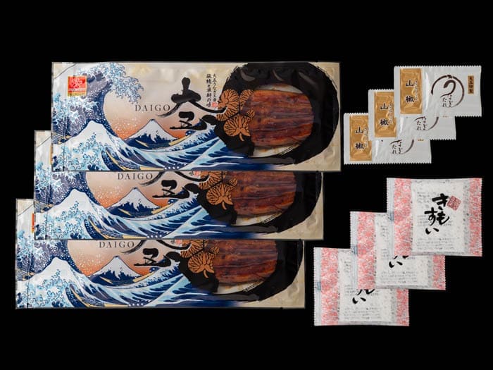 大五通商うなぎ工房 うなぎ問屋の大五蒲焼 (長焼３尾）肝吸付き 1セット（360g：120g×3尾、肝吸い×3袋）