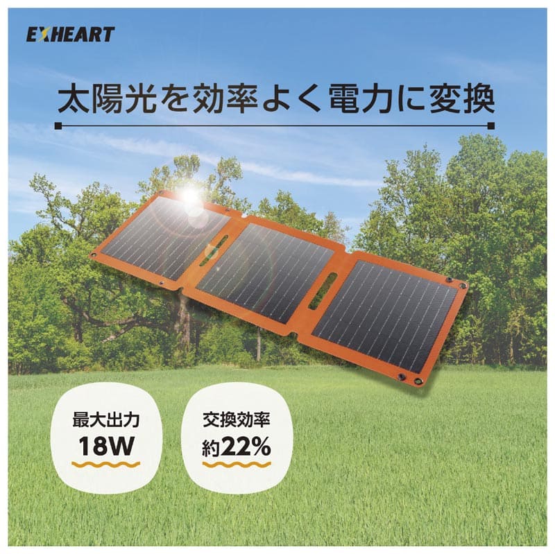 ハート電機サービス EXHEART フォールディングソーラーパネルミニ21 1