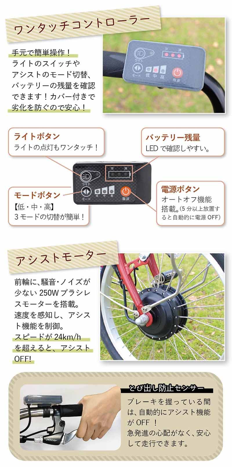 ミムゴ e-parton ロータイプ電動アシスト三輪自転車 