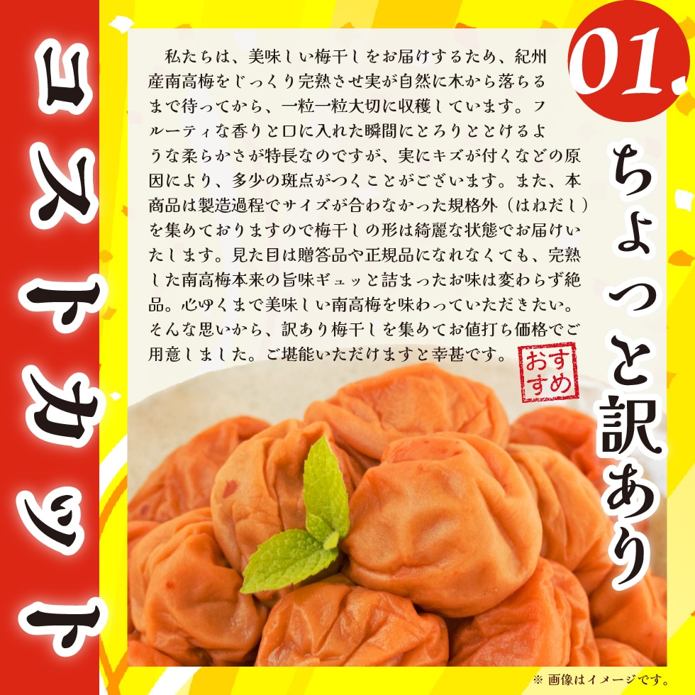 コストカットの秘訣１．ちょっと訳あり。