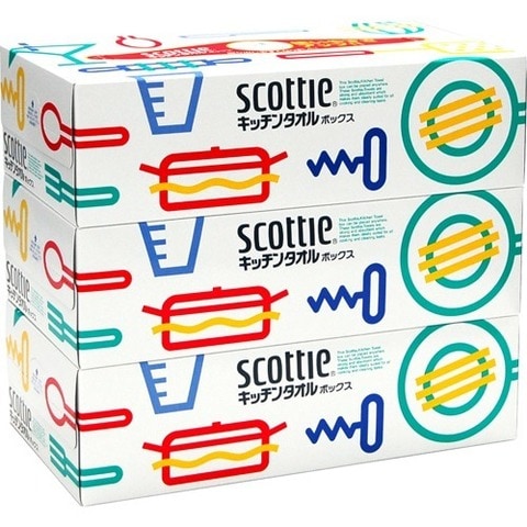 スコッティ キッチンタオル ボックス （１５０枚（７５組）入＊３箱）