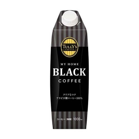 タリーズコーヒー ブラック ＭＹ ＨＯＭＥ キャップ付き 紙パック （１Ｌ＊６本入）