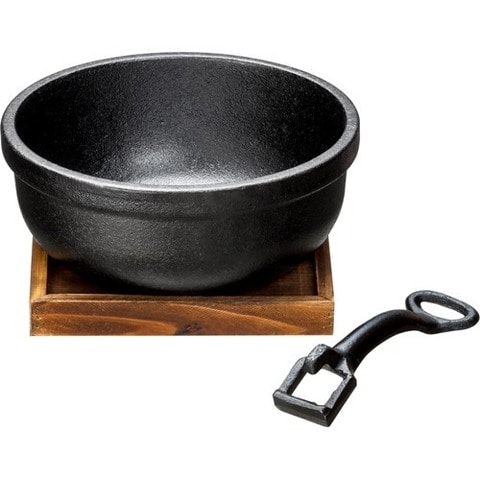 ＩＨ対応 鉄鋳物ビビンバ鍋 敷板付 １８ｃｍ ３９７７ （１コ入）