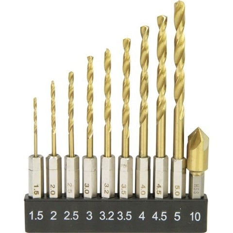 Ｅ－Ｖａｌｕｅ 鉄工用ドリル＆フリードリル チタンコーティング 六角軸 ＥＴＤ－１０ＦＲＥＥ （１０本入）