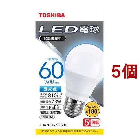 dショッピング |東芝 ＬＥＤ電球 一般電球形 Ａ形Ｅ２６ 広配光１８０