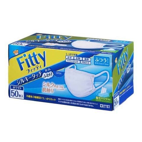 Fitty フィッティ シルキータッチ やや大きめ 100枚入 ホワイト dショッピング |フィッティ シルキータッチ 耳ゴムふわり ホワイト