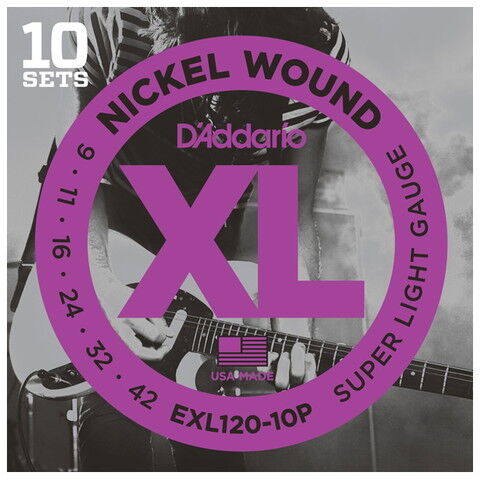 ダダリオ エレキギター弦　EXL120×10Pセット（Super Light） D'Addario　XL NICKEL EXL120-10P 【返品種別A】