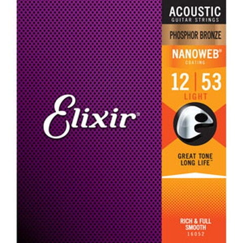 エリクサー アコースティックギター弦（.012-.053）フォスファーブロンズ アンチ･ラスト Elixir　Anti-Rust Phosphor Bronze NANOWEB Light 16052(ELIXIR) 【返品種別A】