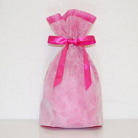 シモジマ 不織布リボン巾着袋　Sサイズ(ピンク)  リボンキンチヤクS-P 【返品種別B】