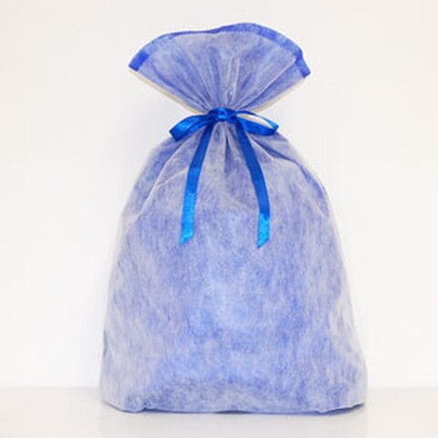 シモジマ 不織布リボン巾着袋　LLサイズ(ブルー)  リボンキンチヤクLL-NV 【返品種別B】