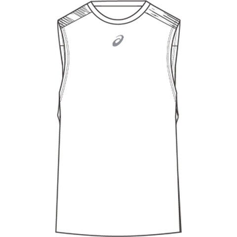 アシックス ユニセックス ドライノースリーブシャツ（ブリリアントホワイト×パフォーマンスブラック・サイズ：XL） asics 2063A251-101-XL 【返品種別A】
