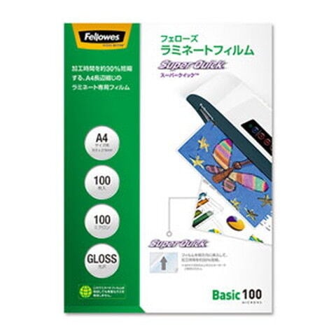 Fellowes ラミネートフィルム スーパークイック 100ミクロン A4サイズ用 100枚入り  5848101 【返品種別A】