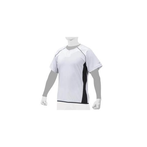 ミズノ ベースボールシャツ（ホワイト×ブラック・サイズ：S） mizuno ビートアップ ユニセックス 12JC0X2209S 【返品種別A】