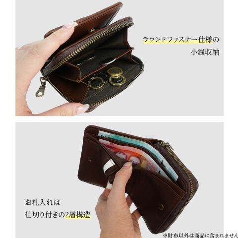 dショッピング |Lee 0520748 杢合皮 R-ZIP二ツ折財布（ネイビー