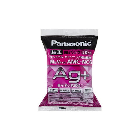 パナソニック クリーナー用　純正紙パック(5枚入) Panasonic 防臭・抗菌加工  M型Vタイプ AMC-NC6 【返品種別A】