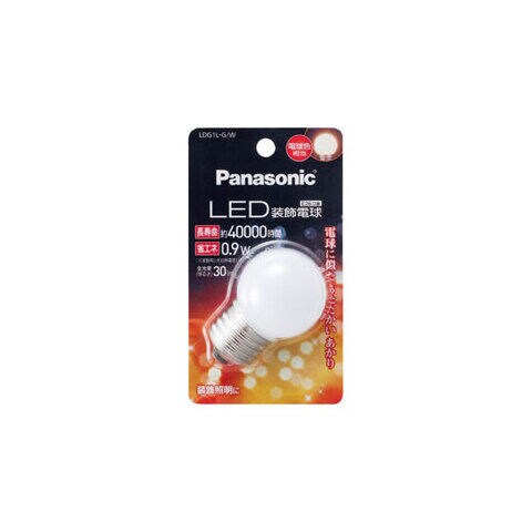 パナソニック LED装飾電球 0.9W（電球色相当） Panasonic G形タイプ LDG1L-G/W 【返品種別A】