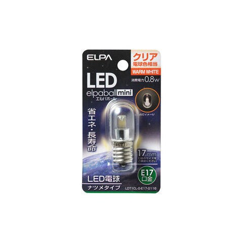 ELPA LED電球 ナツメ形　35lm（クリア・電球色相当） elpaballmini LDT1CL-G-E17-G116 【返品種別A】