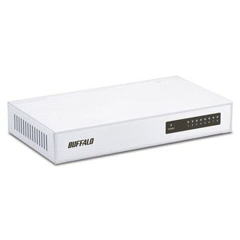 BUFFALO （バッファロー） 8ポート スイッチングハブ （ホワイト） （100/10 Mbps対応）（金属筐体/電源内蔵モデル） LSW4-TX-8NS/WH 【返品種別A】